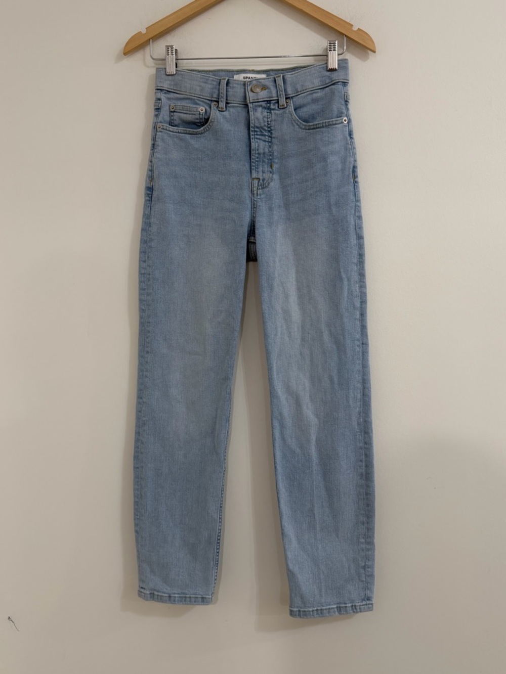 SPANX Women's Light Blue Straight Leg Jeans sz 6 #A1